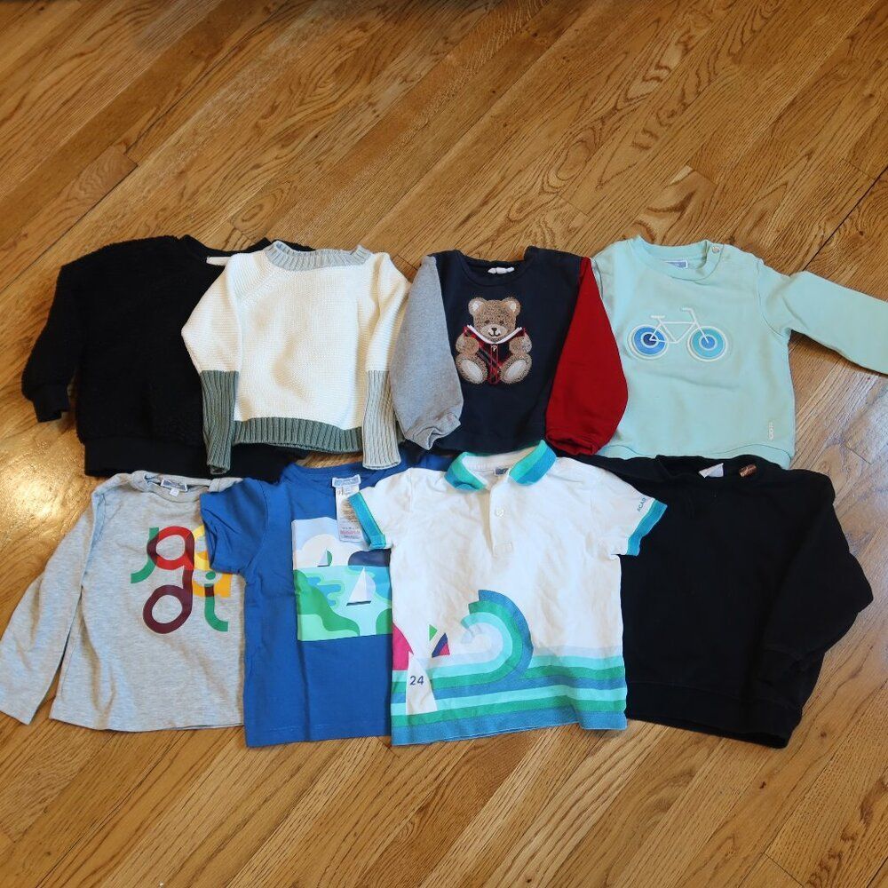 JACADI PATACHOU IL GUFO ZARA BOYS tops bundle lot 8 pieces 3 yrs toddler spring